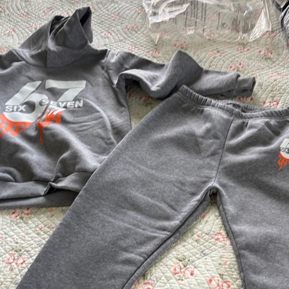 Gray Kids Matching Set by Six Seven NEW
